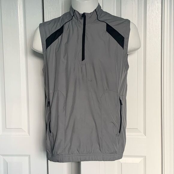 Men's adidas golf Gray Sleeveless windbreaker Jacket - Picture 1 of 8